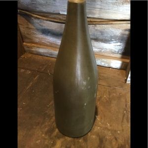 Olive green old market vase